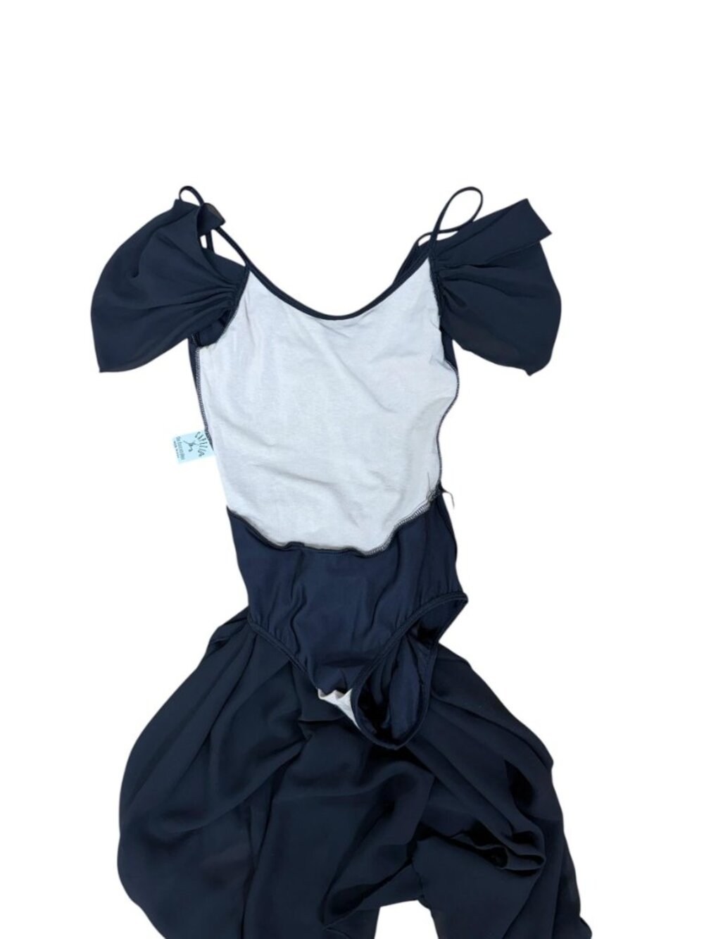 1980s Capezio black off shoulder dance dress with leotard Size M - Picture 5 of 7